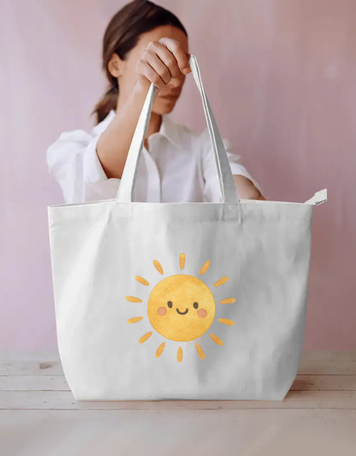 Sunny Day Beach Bag (White, With Zipper)