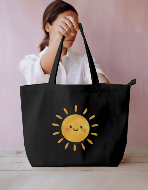 Sunny Day Beach Bag (Black, With Zipper)